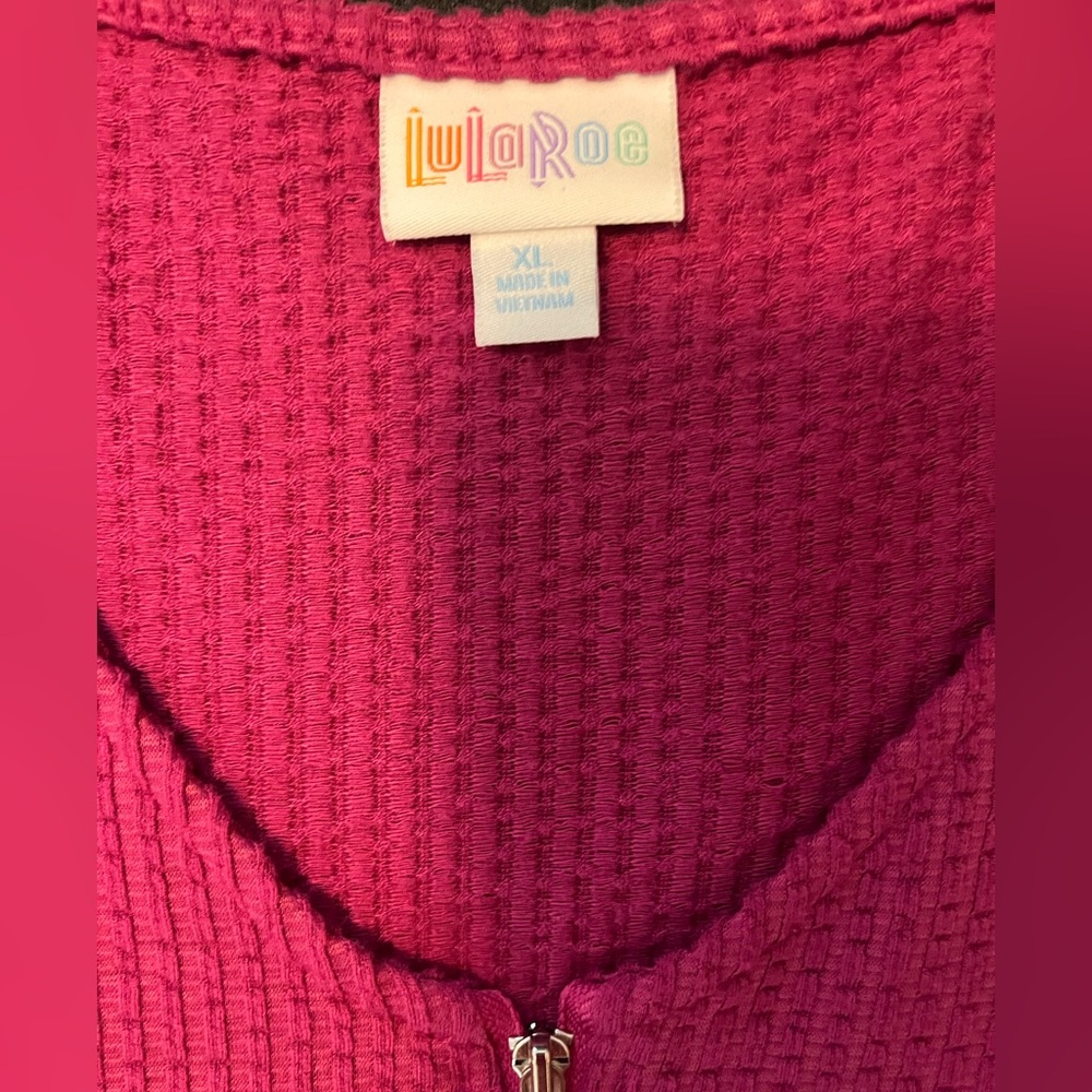 LulaRoe “Rachael” XL Tank Top with Zipper - Picture 3 of 4
